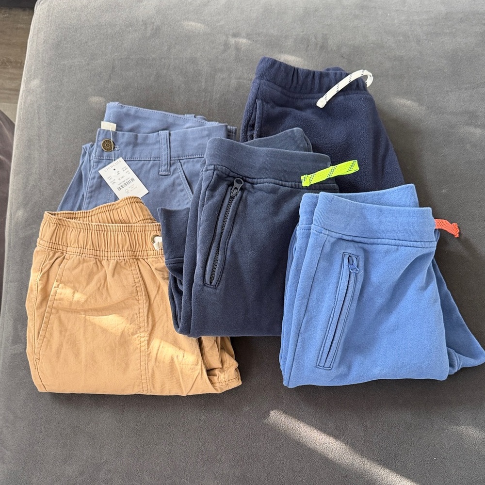 Crewcuts Kids Jogger & Sweatpant Bundle - Navy, Blue, Tan